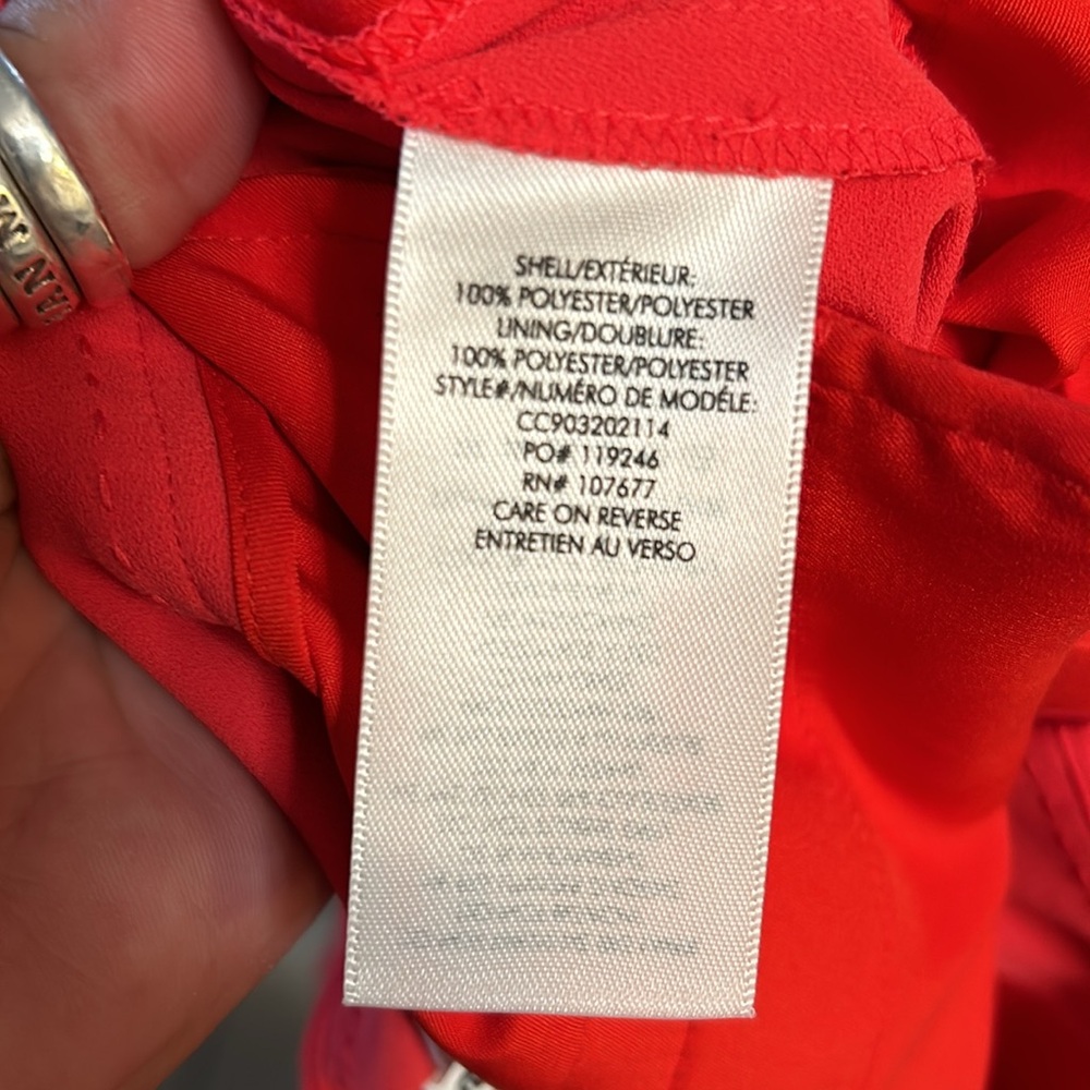 Alice + Olivia high rise slim cut trousers in poppy red - Picture 6 of 12